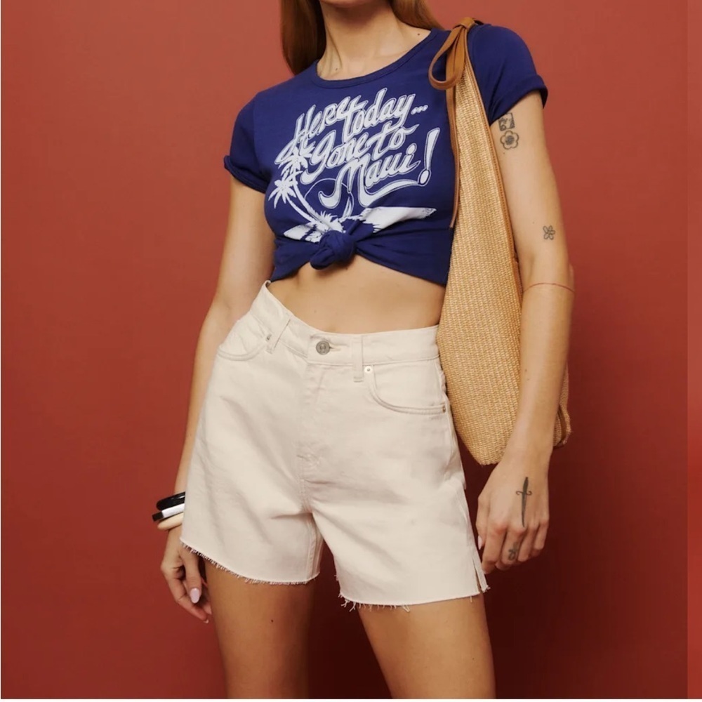 NWT Reformation Wilder High Rise Relaxed Jean Shorts